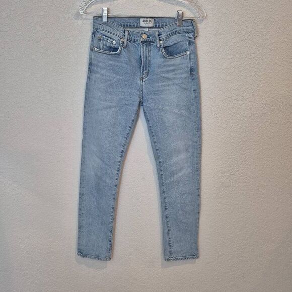 AGOLDE Women's Mid Rise Slim Fit Light Blue Size 26 - Picture 1 of 6